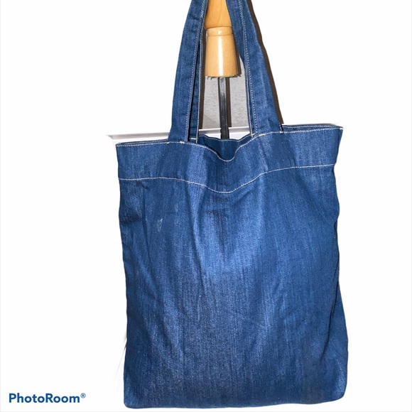 GUESS DENIM TOTE BAG - Picture 2 of 3